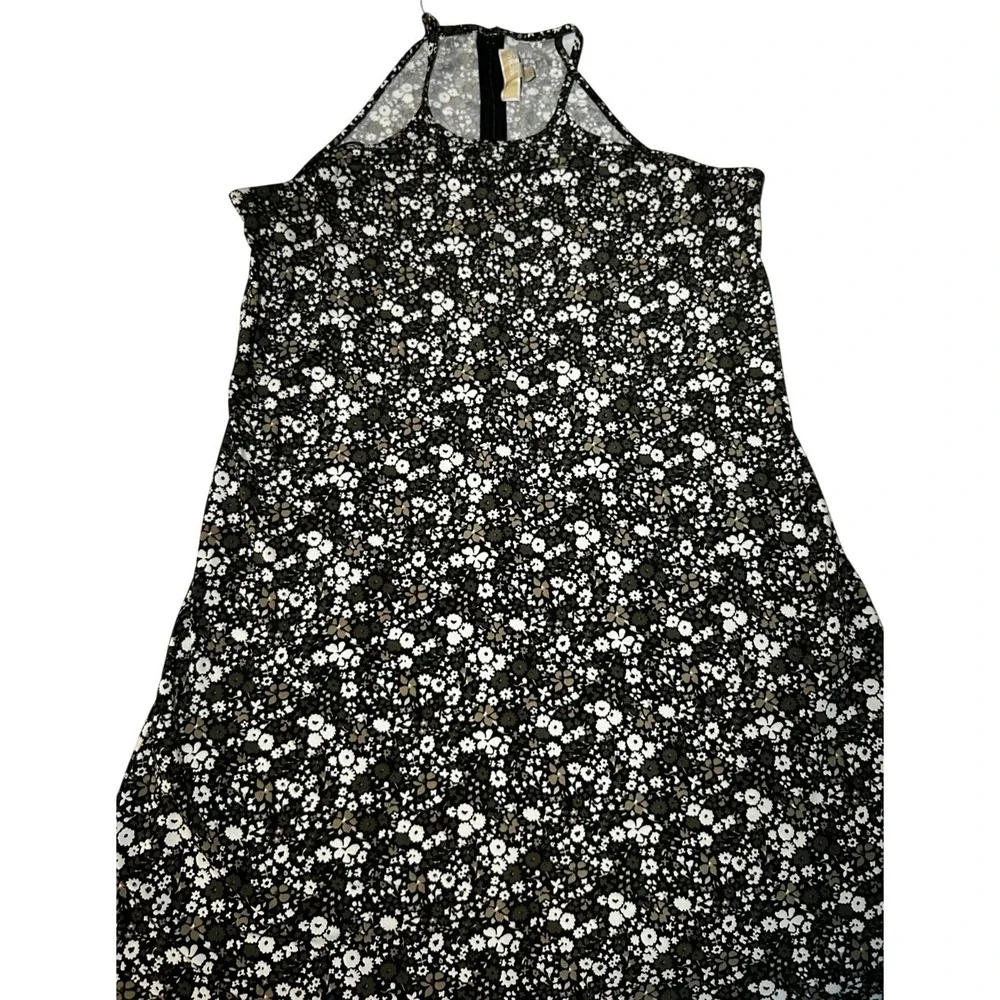 Michael‎ Kors Black Floral Spaghetti Strap Sundress Cottagecore Boho Dress Med
